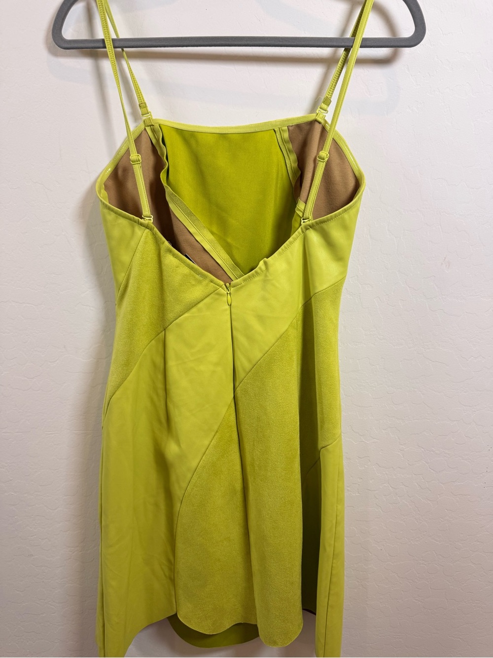 Topshop Lime Green Spaghetti Strap Mini Dress - Picture 4 of 5